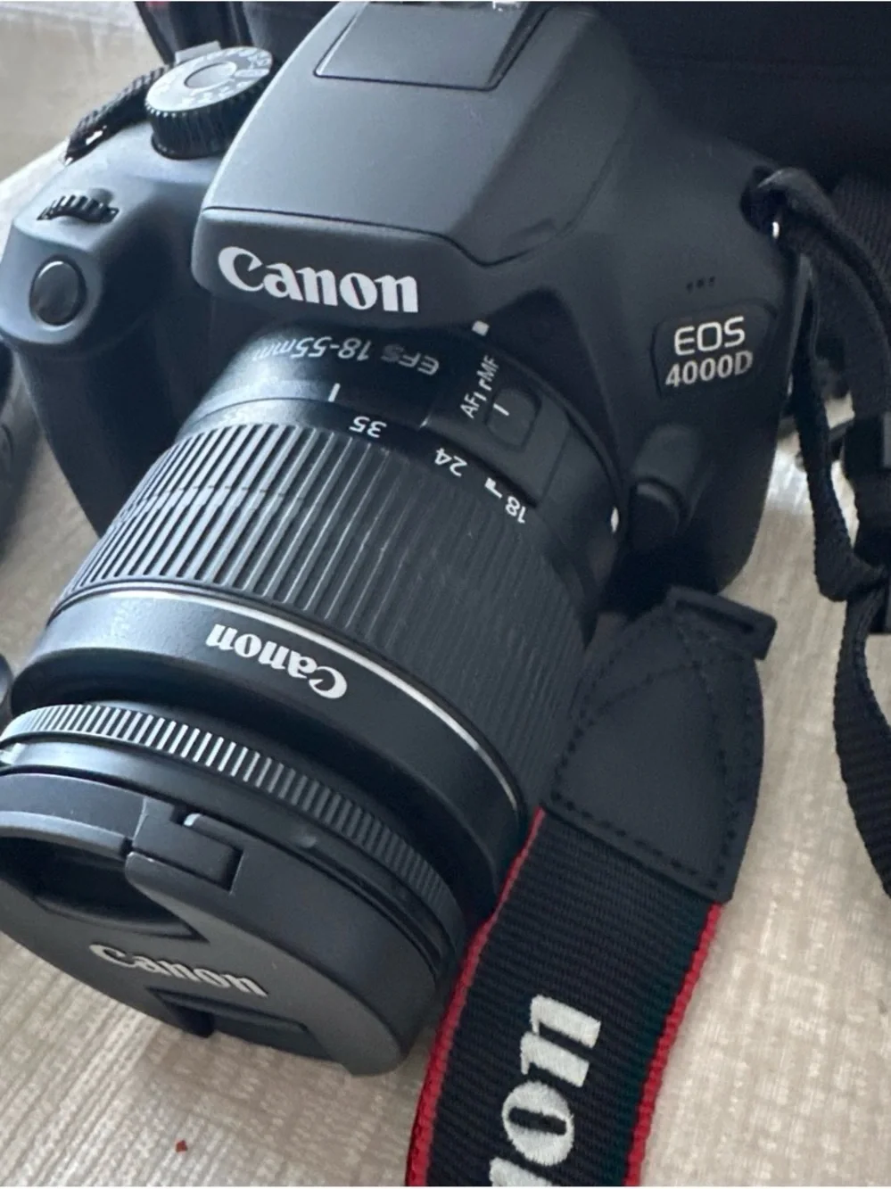 Canon EOS 4000D DSLR Camera in Black with Black 18-55mm Lens
